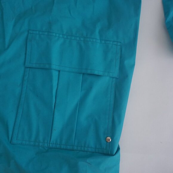 Vintage Misty Harbor Teal Plaid Lined Waterproof Raincoat Jacket M - Picture 6 of 12